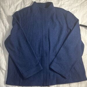 Chico's Deep Blue Textured 100 % wool Jacket XL